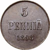 5 пенни 1898 года  Для Финляндии
