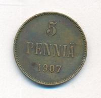 5 пенни 1907 года  Для Финляндии
