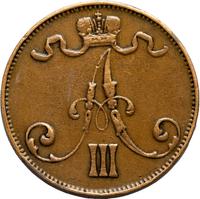 5 пенни 1889 года  Для Финляндии