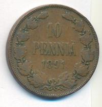 10 пенни 1891 года  Для Финляндии