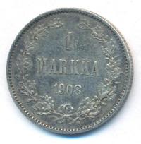1 марка 1908 года L Для Финляндии