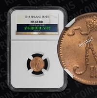 1 пенни 1914 года  Для Финляндии