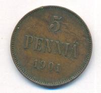 5 пенни 1901 года  Для Финляндии