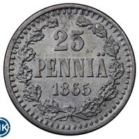 25 пенни 1865 года S Для Финляндии