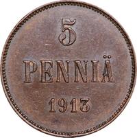 5 пенни 1913 года  Для Финляндии