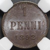1 пенни 1892 года  Для Финляндии