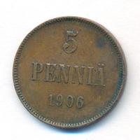 5 пенни 1906 года  Для Финляндии