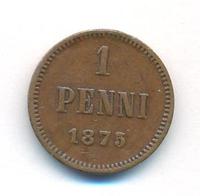 1 пенни 1875 года  Для Финляндии