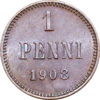 1 пенни 1908 года  Для Финляндии