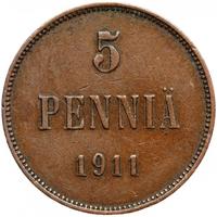 5 пенни 1911 года  Для Финляндии
