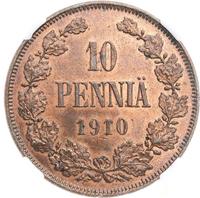 10 пенни 1910 года  Для Финляндии