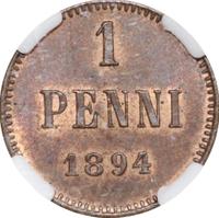 1 пенни 1894 года  Для Финляндии