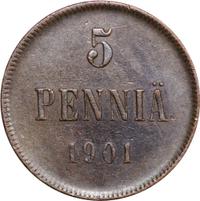 5 пенни 1901 года  Для Финляндии