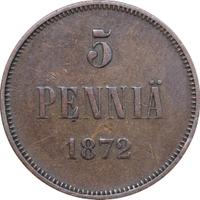 5 пенни 1872 года  Для Финляндии