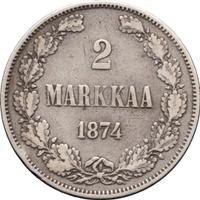 2 марки 1874 года S Для Финляндии
