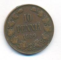 10 пенни 1909 года  Для Финляндии