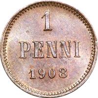1 пенни 1908 года  Для Финляндии