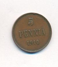 5 пенни 1910 года  Для Финляндии
