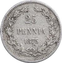 25 пенни 1875 года S Для Финляндии