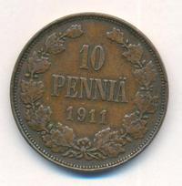 10 пенни 1911 года  Для Финляндии