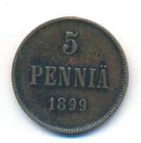 5 пенни 1899 года  Для Финляндии
