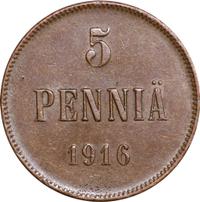 5 пенни 1916 года  Для Финляндии
