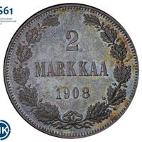 2 марки 1908 года L Для Финляндии