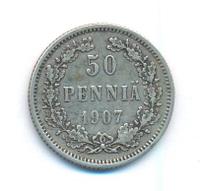 50 пенни 1907 года L Для Финляндии