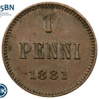1 пенни 1881 года  Для Финляндии