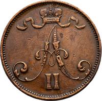 5 пенни 1875 года  Для Финляндии