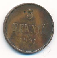 5 пенни 1901 года  Для Финляндии