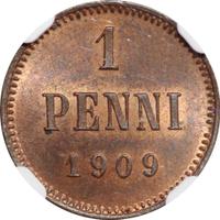 1 пенни 1909 года  Для Финляндии