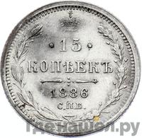 15 копеек 1886 года СПБ АГ