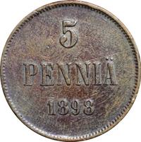 5 пенни 1898 года  Для Финляндии