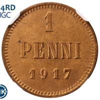 1 пенни 1917 года  Для Финляндии