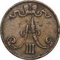 5 пенни 1888 года  Для Финляндии