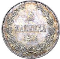 2 марки 1874 года S Для Финляндии