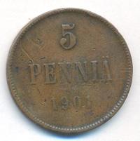 5 пенни 1901 года  Для Финляндии