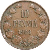 10 пенни 1908 года  Для Финляндии
