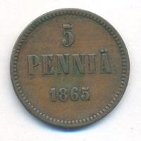 5 пенни 1865 года  Для Финляндии