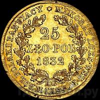 25 злотых 1832 года KG Для Польши