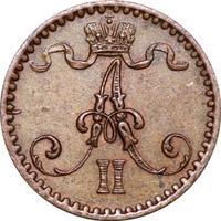 1 пенни 1866 года  Для Финляндии