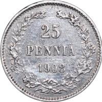 25 пенни 1908 года L Для Финляндии