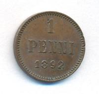 1 пенни 1892 года  Для Финляндии
