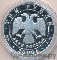 3 рубля 2000 года СПМД