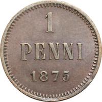 1 пенни 1875 года  Для Финляндии