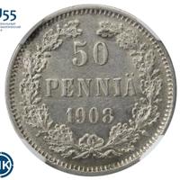 50 пенни 1908 года L Для Финляндии