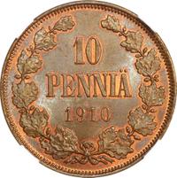 10 пенни 1910 года  Для Финляндии