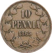 10 пенни 1865 года  Для Финляндии