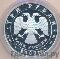 3 рубля 2009 года СПМД